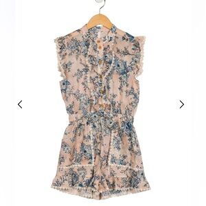Zimmermann girls size 12 Floral Ruffle Sleeveless Romper/playsuit
